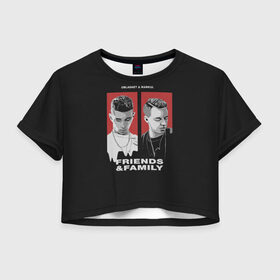 Женская футболка Crop-top 3D с принтом Obladaet & Markul в Кировске, 100% полиэстер | круглая горловина, длина футболки до линии талии, рукава с отворотами | friends  family | markul | obla | obladaet | маркул | обла | обладает