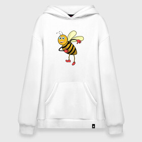 Худи SuperOversize хлопок с принтом Пчела в Кировске, 70% хлопок, 30% полиэстер, мягкий начес внутри | карман-кенгуру, эластичная резинка на манжетах и по нижней кромке, двухслойный капюшон
 | животные | картинки | крылья | лето | насекомое | прикольные | природа | пчела