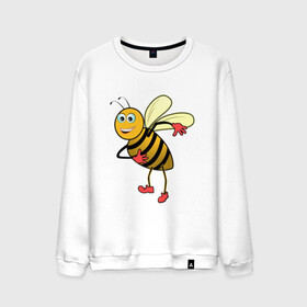 Мужской свитшот хлопок с принтом Пчела в Кировске, 100% хлопок |  | животные | картинки | крылья | лето | насекомое | прикольные | природа | пчела