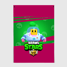 Постер с принтом BRAWL STARS SPROUT в Кировске, 100% бумага
 | бумага, плотность 150 мг. Матовая, но за счет высокого коэффициента гладкости имеет небольшой блеск и дает на свету блики, но в отличии от глянцевой бумаги не покрыта лаком | brawl | brawl stars | brawl stars sprout | clash | sprout | бравл старс | игра | мобильные игры | спраут