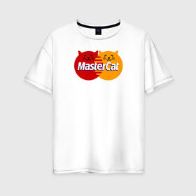 Женская футболка хлопок Oversize с принтом MasterCat в Кировске, 100% хлопок | свободный крой, круглый ворот, спущенный рукав, длина до линии бедер
 | домашние животные | коты | кошатникам | кошка | пародия | символ | юмор