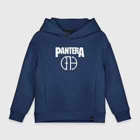 Детское худи Oversize хлопок с принтом Pantera. в Кировске, френч-терри — 70% хлопок, 30% полиэстер. Мягкий теплый начес внутри —100% хлопок | боковые карманы, эластичные манжеты и нижняя кромка, капюшон на магнитной кнопке | pantera | американская метал группа | грув метал | группа | музыка | пантера | рок | рок группа