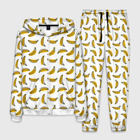 Мужской костюм 3D с принтом Бананы в Кировске, 100% полиэстер | Манжеты и пояс оформлены тканевой резинкой, двухслойный капюшон со шнурком для регулировки, карманы спереди | banana | vegan | абстракция банан | банан | бананы | веган | веганам | веганский | гавайский | еда | желтый | летний | лето | паттерн | правильное питание | рисунок банан | рисунок линией | фрукты