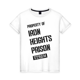 Женская футболка хлопок с принтом Iron Heights Prison в Кировске, 100% хлопок | прямой крой, круглый вырез горловины, длина до линии бедер, слегка спущенное плечо | arrow | vdzabma | стрела