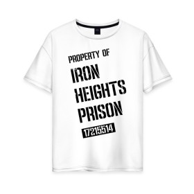 Женская футболка хлопок Oversize с принтом Iron Heights Prison в Кировске, 100% хлопок | свободный крой, круглый ворот, спущенный рукав, длина до линии бедер
 | arrow | vdzabma | стрела