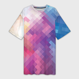 Платье-футболка 3D с принтом Пикси в Кировске,  |  | абстракция | большой | волны | геометрия | градиент | графен | графика | карбон | квадрат | коллаж | кубизм | линии | линия | мозаика | палитра | пиксели | пикси | поп | радуга | радужная | сетка | сеть
