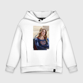 Детское худи Oversize хлопок с принтом Supergirl в Кировске, френч-терри — 70% хлопок, 30% полиэстер. Мягкий теплый начес внутри —100% хлопок | боковые карманы, эластичные манжеты и нижняя кромка, капюшон на магнитной кнопке | Тематика изображения на принте: kara danvers | supergirl | vdzabma | кара дэнверс | супергерл