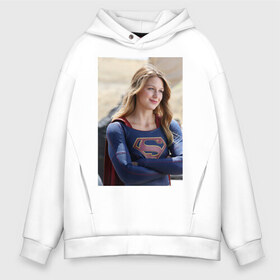 Мужское худи Oversize хлопок с принтом Supergirl в Кировске, френч-терри — 70% хлопок, 30% полиэстер. Мягкий теплый начес внутри —100% хлопок | боковые карманы, эластичные манжеты и нижняя кромка, капюшон на магнитной кнопке | Тематика изображения на принте: kara danvers | supergirl | vdzabma | кара дэнверс | супергерл