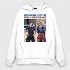 Мужское худи Oversize хлопок с принтом The Danvers Sisters в Кировске, френч-терри — 70% хлопок, 30% полиэстер. Мягкий теплый начес внутри —100% хлопок | боковые карманы, эластичные манжеты и нижняя кромка, капюшон на магнитной кнопке | Тематика изображения на принте: alex danvers | kara danvers | supergirl | vdzabma | алекс дэнверс | кара дэнверс | супергерл