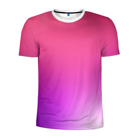 Мужская футболка 3D спортивная с принтом Нежный цвет в Кировске, 100% полиэстер с улучшенными характеристиками | приталенный силуэт, круглая горловина, широкие плечи, сужается к линии бедра | красный | нежный цвет | плавный переход | фиолетовый