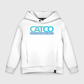 Детское худи Oversize хлопок с принтом CatCo в Кировске, френч-терри — 70% хлопок, 30% полиэстер. Мягкий теплый начес внутри —100% хлопок | боковые карманы, эластичные манжеты и нижняя кромка, капюшон на магнитной кнопке | catco | supergirl | vdzabma | кэтко | супергерл