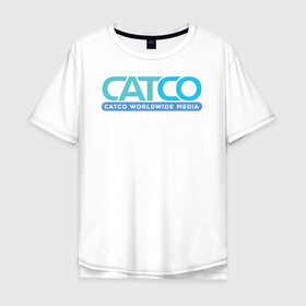 Мужская футболка хлопок Oversize с принтом CatCo в Кировске, 100% хлопок | свободный крой, круглый ворот, “спинка” длиннее передней части | catco | supergirl | vdzabma | кэтко | супергерл