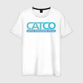 Мужская футболка хлопок с принтом CatCo в Кировске, 100% хлопок | прямой крой, круглый вырез горловины, длина до линии бедер, слегка спущенное плечо. | catco | supergirl | vdzabma | кэтко | супергерл