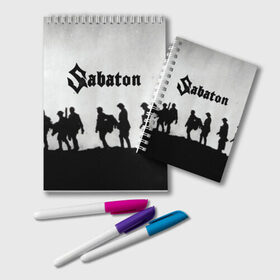 Блокнот с принтом Sabaton в Кировске, 100% бумага | 48 листов, плотность листов — 60 г/м2, плотность картонной обложки — 250 г/м2. Листы скреплены удобной пружинной спиралью. Цвет линий — светло-серый
 | battle metal | sabaton | военная тематика | военные песни | война | история войны | классика | музыка | патриотизм | рок | рок группа | сабатон | солдаты | шведская хэви пауэр метал группа