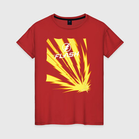 Женская футболка хлопок с принтом The Flash в Кировске, 100% хлопок | прямой крой, круглый вырез горловины, длина до линии бедер, слегка спущенное плечо | the flash | vdzabma | флэш