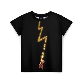 Детская футболка 3D с принтом The Flash в Кировске, 100% гипоаллергенный полиэфир | прямой крой, круглый вырез горловины, длина до линии бедер, чуть спущенное плечо, ткань немного тянется | barry allen | the flash | vdzabma | барри аллен | флэш