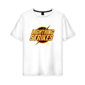 Женская футболка хлопок Oversize с принтом Lightning Strikes в Кировске, 100% хлопок | свободный крой, круглый ворот, спущенный рукав, длина до линии бедер
 | the flash | vdzabma | флэш