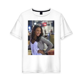 Женская футболка хлопок Oversize с принтом Iris West в Кировске, 100% хлопок | свободный крой, круглый ворот, спущенный рукав, длина до линии бедер
 | iris west | the flash | vdzabma | айрис уэст | флэш