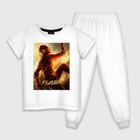 Детская пижама хлопок с принтом The Flash в Кировске, 100% хлопок |  брюки и футболка прямого кроя, без карманов, на брюках мягкая резинка на поясе и по низу штанин
 | Тематика изображения на принте: barry allen | the flash | vdzabma | барри аллен | флэш