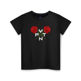 Детская футболка хлопок с принтом Payton Moormeier в Кировске, 100% хлопок | круглый вырез горловины, полуприлегающий силуэт, длина до линии бедер | payton moormeier | блогер | розы | цветы