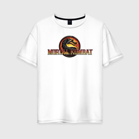 Женская футболка хлопок Oversize с принтом Mortal Kombat в Кировске, 100% хлопок | свободный крой, круглый ворот, спущенный рукав, длина до линии бедер
 | logo | mortal kombat | vdkarsve | логотип | мк 9 | мортал комбат