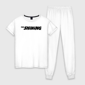 Женская пижама хлопок с принтом The Shining Logo в Кировске, 100% хлопок | брюки и футболка прямого кроя, без карманов, на брюках мягкая резинка на поясе и по низу штанин | the shining | vdosadir | сияние | стэнли кубрик