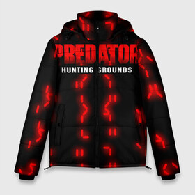 Мужская зимняя куртка 3D с принтом PREDATOR HUNTING GROUNDS в Кировске, верх — 100% полиэстер; подкладка — 100% полиэстер; утеплитель — 100% полиэстер | длина ниже бедра, свободный силуэт Оверсайз. Есть воротник-стойка, отстегивающийся капюшон и ветрозащитная планка. 

Боковые карманы с листочкой на кнопках и внутренний карман на молнии. | Тематика изображения на принте: 90 е | predator | predator:hunting grounds | апгрейд | взгляд | воители | добыча | клыки | монстр | монстры | предатор | пришелец | против чужого | существо | фантастика | фэнтези | хищник