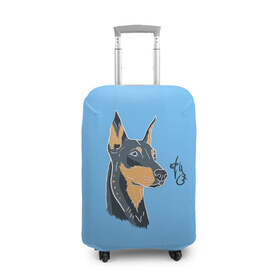 Чехол для чемодана 3D с принтом Doberman в Кировске, 86% полиэфир, 14% спандекс | двустороннее нанесение принта, прорези для ручек и колес | art | doberman | dog | drawing | print | арт | добер | доберман | песик | рисунок | собака | стиль | фанарт