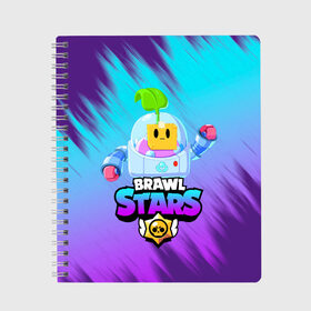 Тетрадь с принтом BRAWL STARS SPROUT в Кировске, 100% бумага | 48 листов, плотность листов — 60 г/м2, плотность картонной обложки — 250 г/м2. Листы скреплены сбоку удобной пружинной спиралью. Уголки страниц и обложки скругленные. Цвет линий — светло-серый
 | 8 bit | brawl stars | brawl stars sprout | crow | leon shark | max | mr.p | sally leon | shark | sprout | tara | werewolf leon | берли | бравл старс | ворон | макс | оборотень | спроут | тара