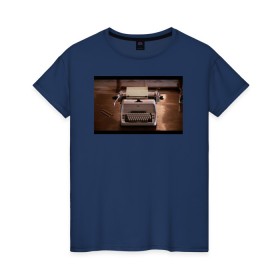 Женская футболка хлопок с принтом The Shining Typewriter Frame в Кировске, 100% хлопок | прямой крой, круглый вырез горловины, длина до линии бедер, слегка спущенное плечо | the shining | vdosadir | сияние | стэнли кубрик
