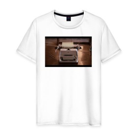 Мужская футболка хлопок с принтом The Shining Typewriter Frame в Кировске, 100% хлопок | прямой крой, круглый вырез горловины, длина до линии бедер, слегка спущенное плечо. | the shining | vdosadir | сияние | стэнли кубрик