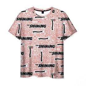 Мужская футболка 3D с принтом The Shining Labirint Pattern в Кировске, 100% полиэфир | прямой крой, круглый вырез горловины, длина до линии бедер | Тематика изображения на принте: the shining | vdosadir | сияние | стэнли кубрик | топор