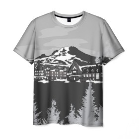 Мужская футболка 3D с принтом The Shining Landscape в Кировске, 100% полиэфир | прямой крой, круглый вырез горловины, длина до линии бедер | the shining | vdosadir | пейзаж | сияние | стэнли кубрик