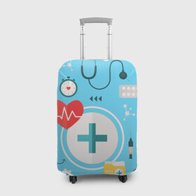 Чехол для чемодана 3D с принтом Лучший доктор в Кировске, 86% полиэфир, 14% спандекс | двустороннее нанесение принта, прорези для ручек и колес | doctor | medic | врач | врачи | доктор | мед брат | мед сестра | медик | профессия | суперврач | терапевт