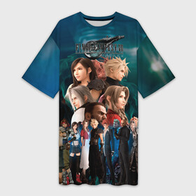 Платье-футболка 3D с принтом Final Fantasy VII Remake в Кировске,  |  | баррет уоллес | мидгар. шинра. лавина. клауд страйф | солдат | тифа