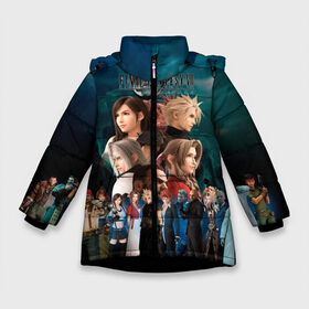 Зимняя куртка для девочек 3D с принтом Final Fantasy VII Remake в Кировске, ткань верха — 100% полиэстер; подклад — 100% полиэстер, утеплитель — 100% полиэстер. | длина ниже бедра, удлиненная спинка, воротник стойка и отстегивающийся капюшон. Есть боковые карманы с листочкой на кнопках, утяжки по низу изделия и внутренний карман на молнии. 

Предусмотрены светоотражающий принт на спинке, радужный светоотражающий элемент на пуллере молнии и на резинке для утяжки. | баррет уоллес | мидгар. шинра. лавина. клауд страйф | солдат | тифа