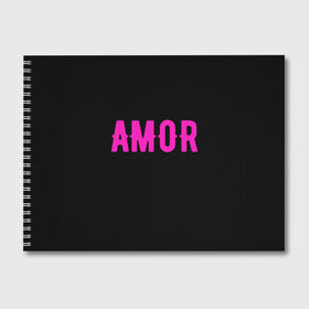 Альбом для рисования с принтом Amor в Кировске, 100% бумага
 | матовая бумага, плотность 200 мг. | Тематика изображения на принте: amor | amour | te amo | любовь | надпись про любовь | я тебя люблю