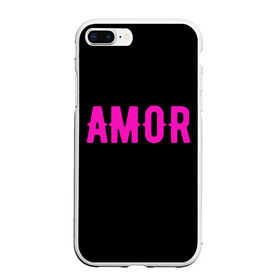 Чехол для iPhone 7Plus/8 Plus матовый с принтом Amor в Кировске, Силикон | Область печати: задняя сторона чехла, без боковых панелей | Тематика изображения на принте: amor | amour | te amo | любовь | надпись про любовь | я тебя люблю