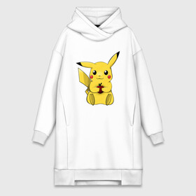 Платье-худи хлопок с принтом Пикачу в Кировске,  |  | pikachu | pokemon | аниме | зверек | мультик | мультфильм | пика | пикачу | покемон | покемоны