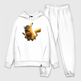 Мужской костюм хлопок OVERSIZE с принтом Пушистик Пикачу в Кировске,  |  | pikachu | pokemon | аниме | зверек | мультик | мультфильм | пика | пикачу | покемон | покемоны