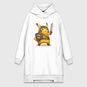 Платье-худи хлопок с принтом Пикачу рыцарь в Кировске,  |  | pikachu | pokemon | аниме | зверек | мультик | мультфильм | пика | пикачу | покемон | покемоны