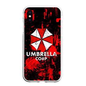 Чехол для iPhone XS Max матовый с принтом UMBRELLA в Кировске, Силикон | Область печати: задняя сторона чехла, без боковых панелей | Тематика изображения на принте: biohazard | blood | coronavirus | evil | monster | resident evil | umbrella | virus | абстракция | амбрелла | вирус | игра | коронавирус | кровь | логотип | монстр | опасность | пандемия