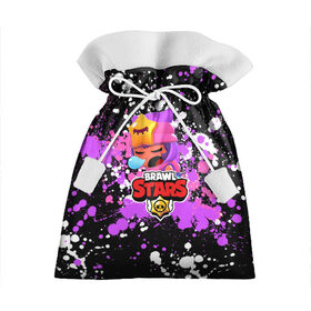 Подарочный 3D мешок с принтом BRAWL STARS SANDY в Кировске, 100% полиэстер | Размер: 29*39 см | brawl stars sandy | leon | sndy | stars | бравл старс | бравл старс игра | бравл старс сенди | леон | сэнди | тай дай | фиолетовый brawl stars | фиолетовый бравл старс