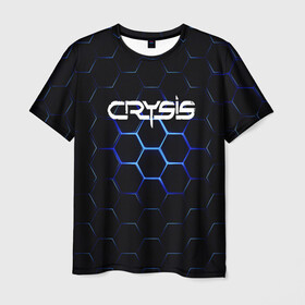 Мужская футболка 3D с принтом CRYSIS в Кировске, 100% полиэфир | прямой крой, круглый вырез горловины, длина до линии бедер | action | crysis | cryteck | броня | кризис | шутер
