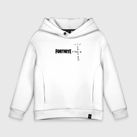 Детское худи Oversize хлопок с принтом FORTNITE X TRAVIS SCOTT в Кировске, френч-терри — 70% хлопок, 30% полиэстер. Мягкий теплый начес внутри —100% хлопок | боковые карманы, эластичные манжеты и нижняя кромка, капюшон на магнитной кнопке | epic games | fortnite | fortnite 2 сезон | travis scott | трэвис скотт. | фортнайт | фортнайт скины