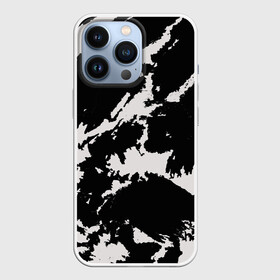Чехол для iPhone 13 Pro с принтом Черный на сером в Кировске,  |  | Тематика изображения на принте: абстракция | арт | войска | ворон | зебра | камуфляж | краска | маскировка | милитари | мужские | пятна | разводы | рисунок | серый | текстура | тренд | уличный | чернобелый | черный