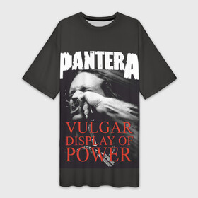 Платье-футболка 3D с принтом PANTERA VULGAR OF POWER в Кировске,  |  | pantera vulgar display of power | rock | вульгарный альбом | музыка | пантера | рок группа