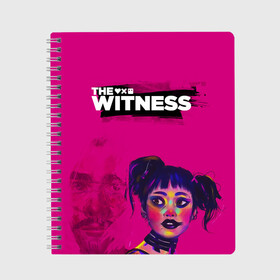 Тетрадь с принтом The Witness в Кировске, 100% бумага | 48 листов, плотность листов — 60 г/м2, плотность картонной обложки — 250 г/м2. Листы скреплены сбоку удобной пружинной спиралью. Уголки страниц и обложки скругленные. Цвет линий — светло-серый
 | Тематика изображения на принте: love death  robots | love death and robots | love death robots | sonnies edge | the witness | witness | zima blue