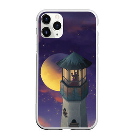 Чехол для iPhone 11 Pro Max матовый с принтом To the Moon 3D в Кировске, Силикон |  | lighthouse | moon | night | pair | silhouettes | stars | to the moon | звёзды | луна | маяк | ночь | пара | силуэты