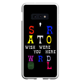 Чехол для Samsung S10E с принтом ASTROWORLD в Кировске, Силикон | Область печати: задняя сторона чехла, без боковых панелей | 21 savage | astroworld | hip hop | juice wrld | quavo | rap | the weeknd | travis scott | астроворд | астроворлд | джеймс блейк | дрейк | кид кади | реп | рэп | стиви уандер | тревис скот | фрэнк оушен